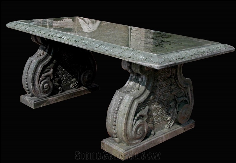 Bench Table Marble Stone Sculpture Handcarved Indoor Outdoor
