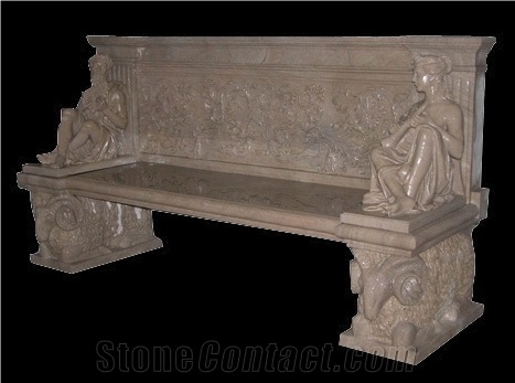 Bench Table Marble Stone Sculpture Handcarved Indoor Outdoor