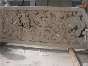 Block Stock-Empire Gold Marble Balustrade Handrail Building Interior