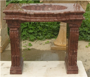 Brown Marble Handcarved Bathroom Sinks, Sculptured Wash Basins