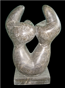 Brown Marble Handcarved Statues, Western Style Sculptures
