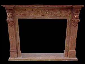 Brown Natural Sandstone Handcarved Fireplace Mantel,Fireplace Surround