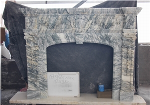 Chinese Arabesato Marble Fireplace Mantel