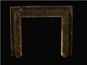 Colorful Red Marble Handcarved Sculptured Fireplaces, Western Style