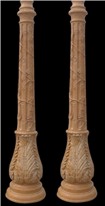 Column Pedestals,Baluster,Sculptured Columns,Beige Marble Column