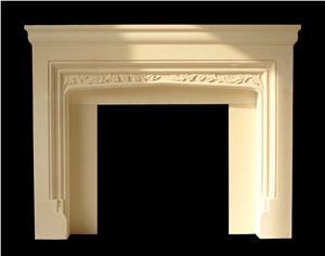 Cream Bello Limestone Fireplace Mantel