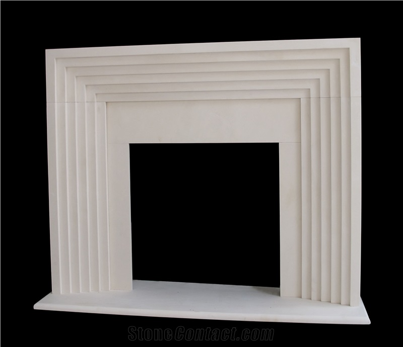 Cream Bello Limestone Fireplace Mantel