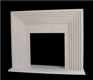 Cream Bello Limestone Fireplace Mantel