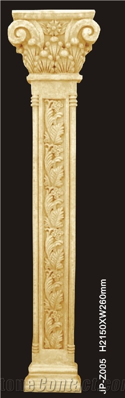 Customized Beige Sandstone Column,Landscaping Pillars