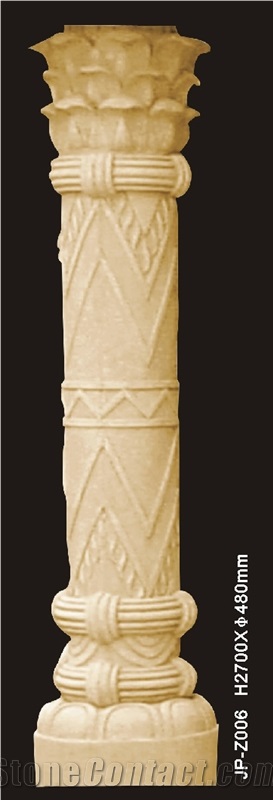 Customized Beige Sandstone Column,Landscaping Pillars