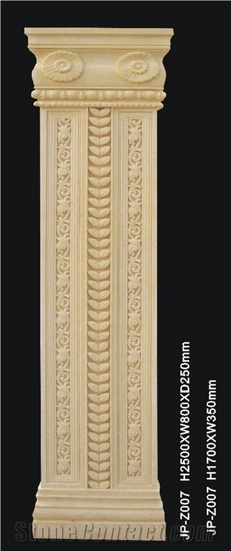 Customized Beige Sandstone Column,Landscaping Pillars
