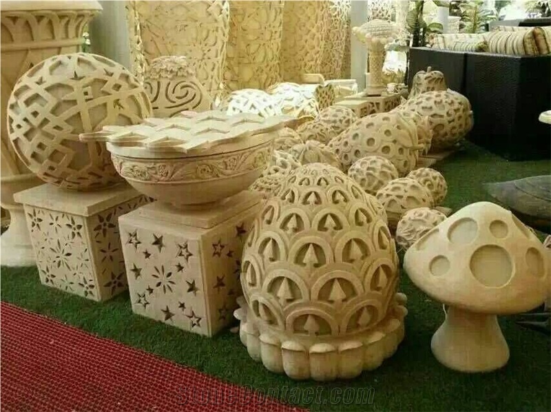 Customized Beige Sandstone Lamps,Sandstone Lanterns