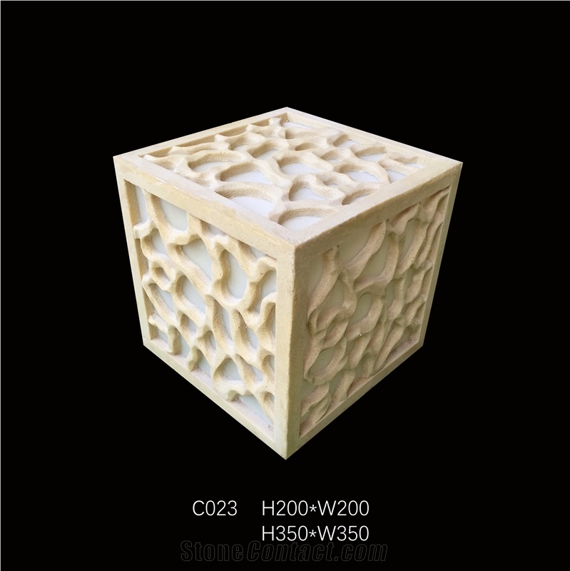 Customized Beige Sandstone Lamps,Sandstone Lanterns