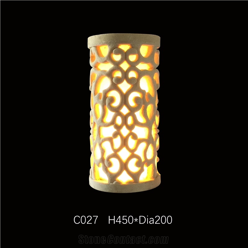Customized Beige Sandstone Lamps,Sandstone Lanterns