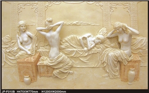 Customized Beige Sandstone Panels Relieves,Sandstone High Relief Carving