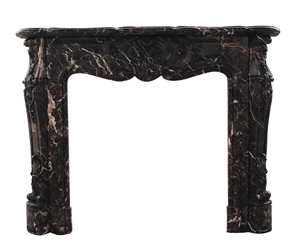 Dark Emperador Marble Fireplace Mantel