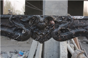 Dark Emperador Marble Fireplace Mantel