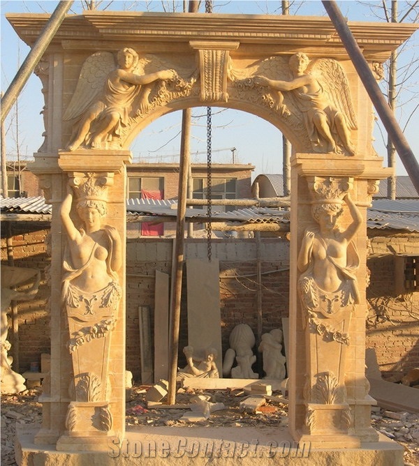 Door Surroundmarble Stone Handcarved Mante Column Marble