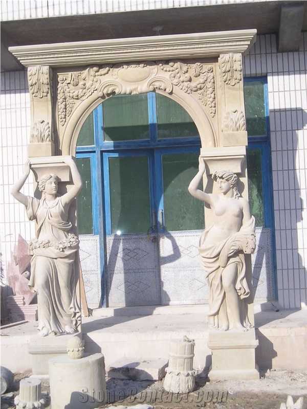 Door Surroundmarble Stone Handcarved Mante Column Marble