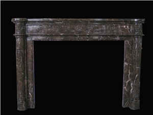 Double Fireplace Handcarved Sculpture Marble Mantel