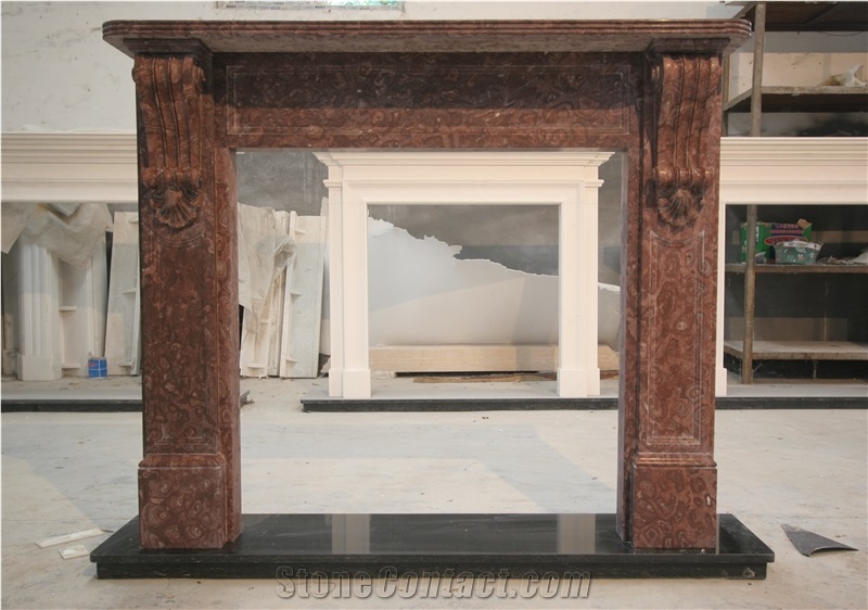 Fangshan White Marble Fireplace Mantels Hearths
