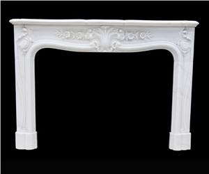 Fireplace Marble Mantel Sculpture Stone White Western Style