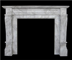 Fireplace Marble Mantel Sculpture Stone White Western Style