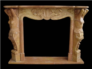 Fireplace Marble Stone Handcarved Mantel Indoor Outdoor Mode