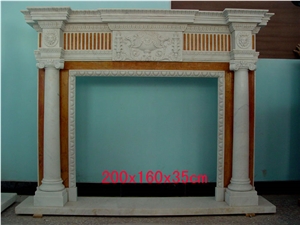 Fireplace Marble Stone Handcarved Mantel Indoor Outdoor Mode