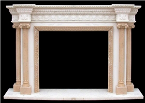 Fireplace Marble Stone Handcarved Mantel Indoor Outdoor Mode