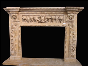 Fireplace Marble Stone Sculpture Handcarved Mantel Indoor Outdoor Mod