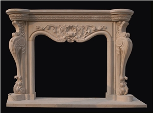 Fireplace Marble Stone Sculpture Handcarved Mantel Indoor Outdoor Mod