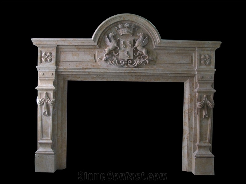 Fireplace Marble Stone Sculpture Handcarved Mantel Indoor Outdoor Mod