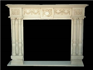 Fireplace Marble Stone Sculpture Handcarved Mantel Indoor Outdoor Mod
