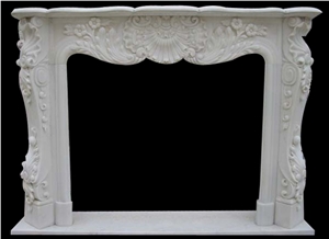 Fireplace Marble Stone Sculpture Handcarved Mantel Indoor Outdoor Mod