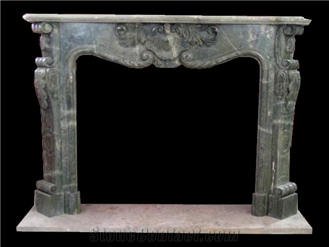 Fireplace Marble Stone Sculpture Handcarved Mantel Indoor Outdoor Mod