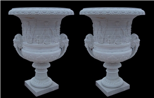 Flower Table Bench Vase Marble Stone Fireplace Sculpture Handcarved