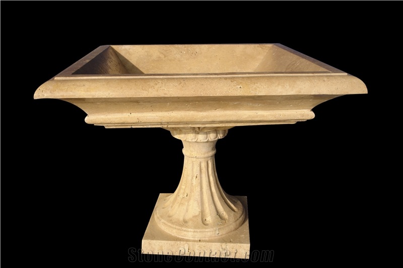 Flower Vase Marble Stone Sculptured Handcarved Pot Mantel