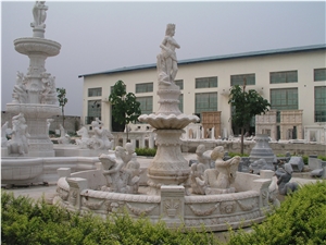 Fountain Marble Stone Waterfall Handcarved Sculpture