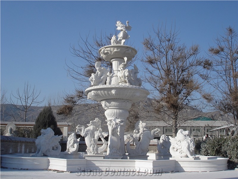 Fountain Marble Stone Waterfall Handcarved Sculpture