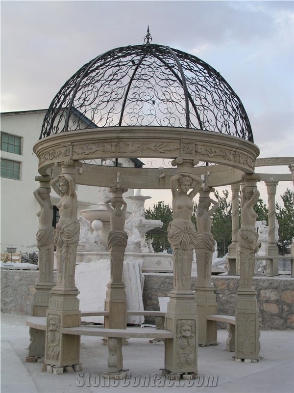 Gazebo Table Bench Vase Marble Stone Fireplace Sculpture Handcarved