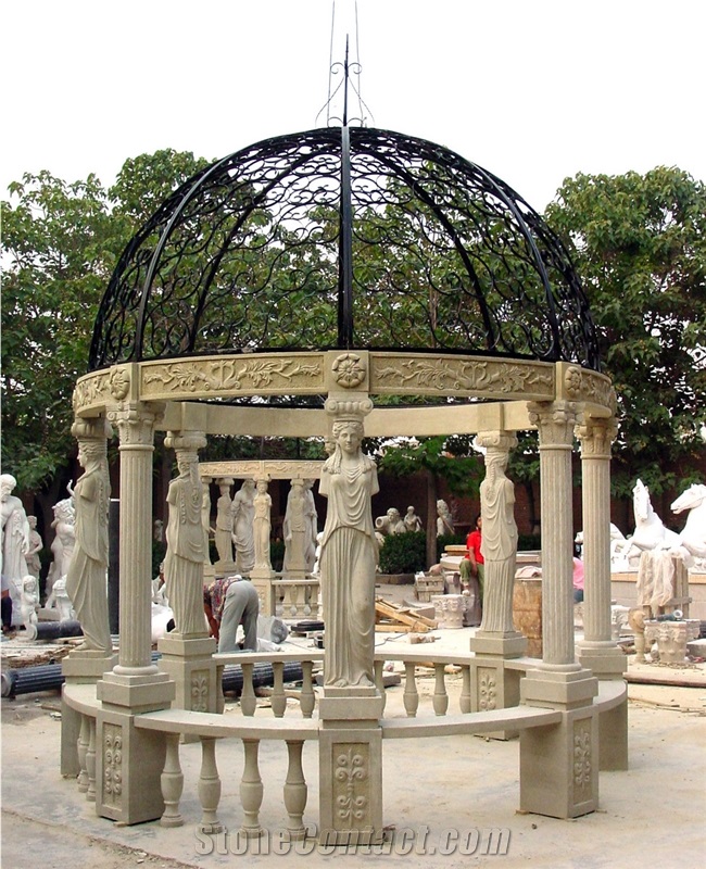 Gazebo Table Bench Vase Marble Stone Fireplace Sculpture Handcarved