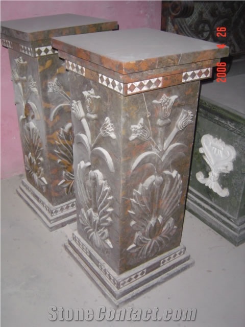 Gazebo Table Bench Vase Marble Stone Fireplace Sculpture Handcarved