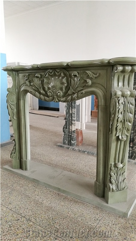 Green Sandstone Fireplace Mantels,Fireplace Surround,Fireplace Hearth