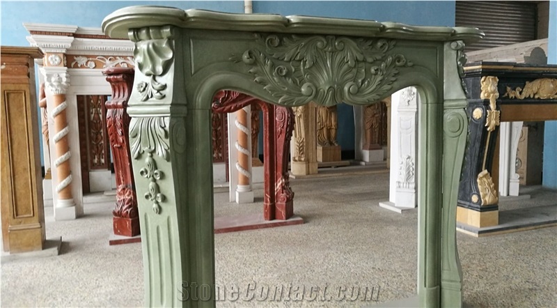 Green Sandstone Fireplace Mantels,Fireplace Surround,Fireplace Hearth