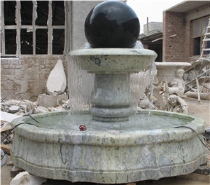 Hand Carved Egyptian Beige Marble Fountain