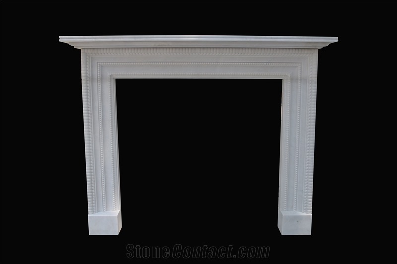 Hand Carved Marble Sculpture Design Fireplace Mantel