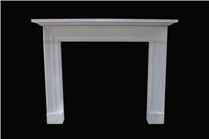 Hand Carved Marble Sculpture Design Fireplace Mantel