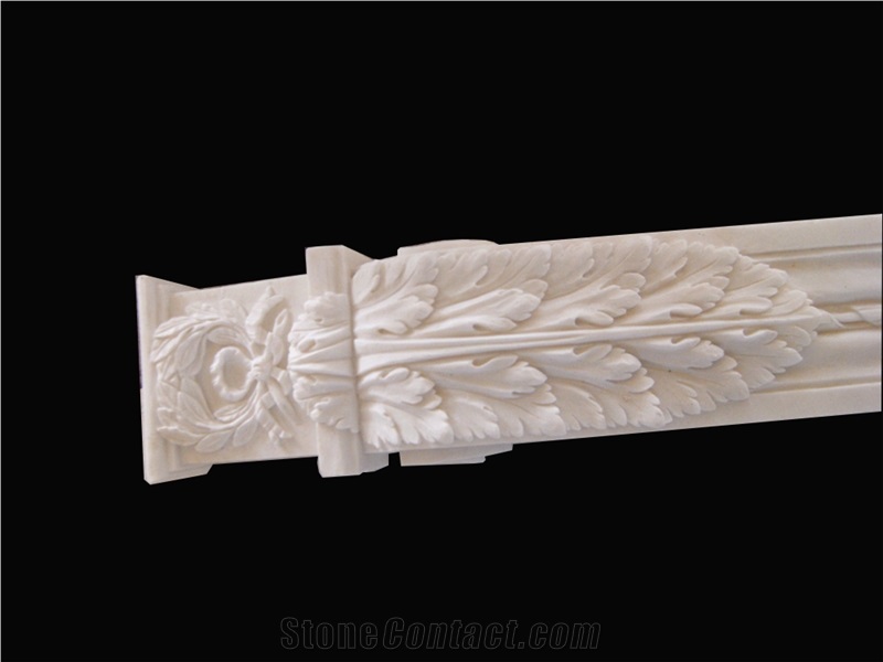 Hand Carved Marble Sculpture Design Fireplace Mantel