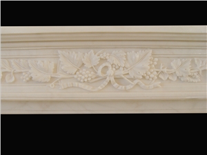 Hand Carved Marble Sculpture Design Fireplace Mantel